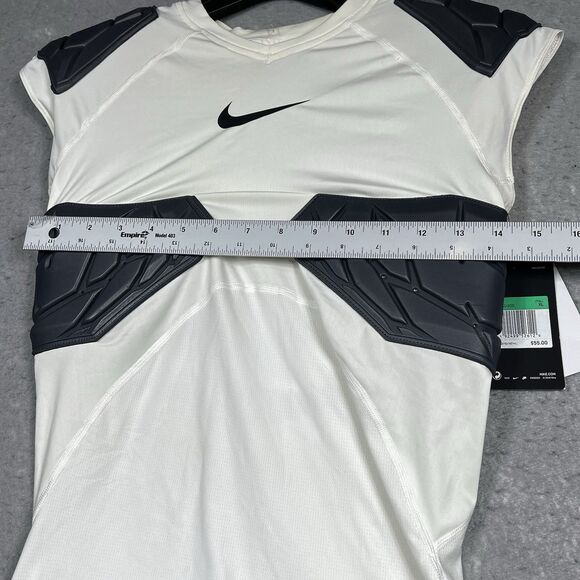 Nike Pro Hyperstrong Padded Compression Shirt Boys XL White Football Rib NWT - Picture 7 of 14